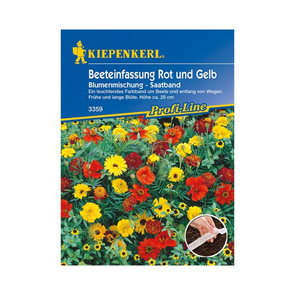 Beeteinfassung Rot und Gelb Blumenmischung (Saatband)