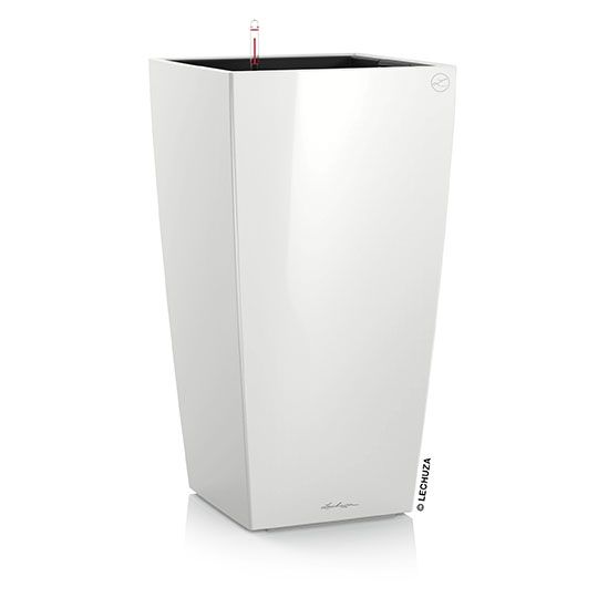 LECHUZA® CUBICO 40 (18191) All-in-One Set, weiß, hochglanz