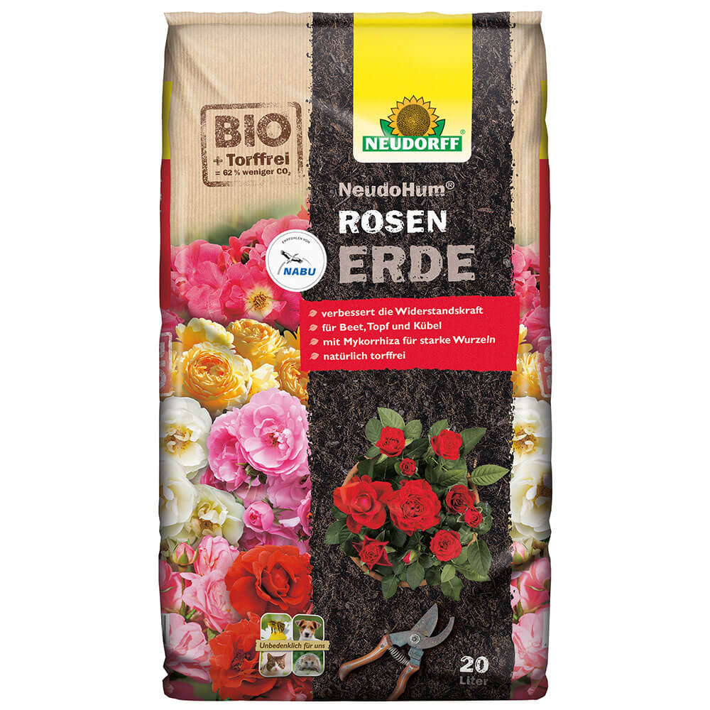 NeudoHum® RosenErde 20 Liter (1 Liter / € 0,45) Zubehör für Rosen