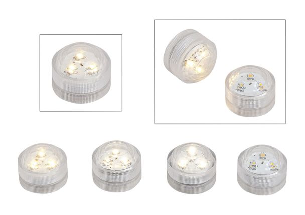 LED-Teelichter, 3er-Set, 2 x 3 cm, warmweiß