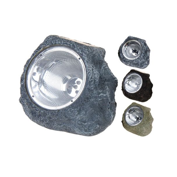 Solarlampe in Steinoptik, Grau