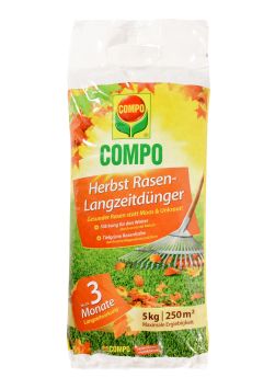 COMPO Herbst Rasen-Langzeitdünger 5 kg für 250qm (1 kg / € 5,40)