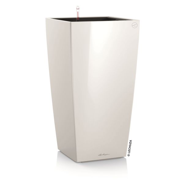 LECHUZA® CUBICO 22 (18460) All-in-One Set, weiß, hochglanz