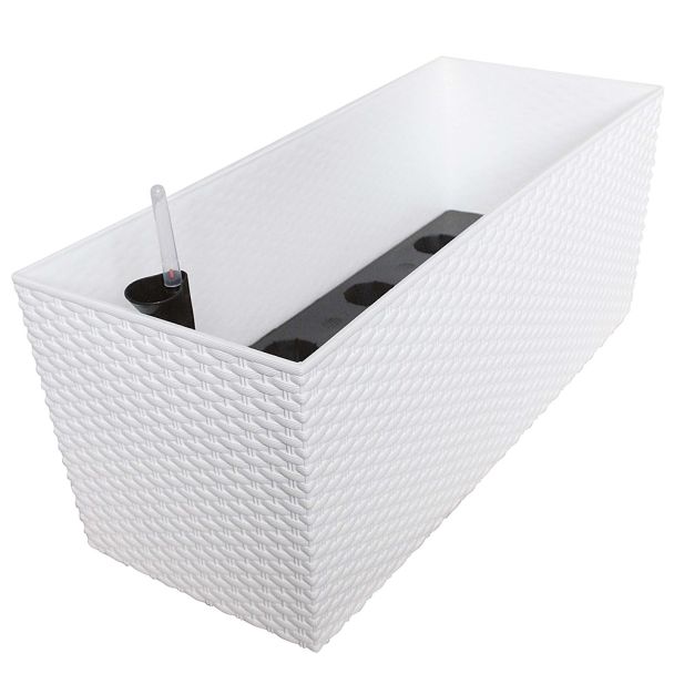 'Rato Case' Blumenkasten, weiß, 60 cm