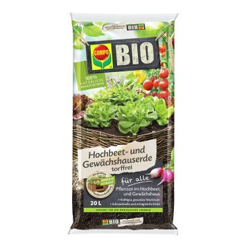 COMPO BIO Hochbeet- und Gewächshauserde torffrei 20 Liter (1 L / € 0,40)