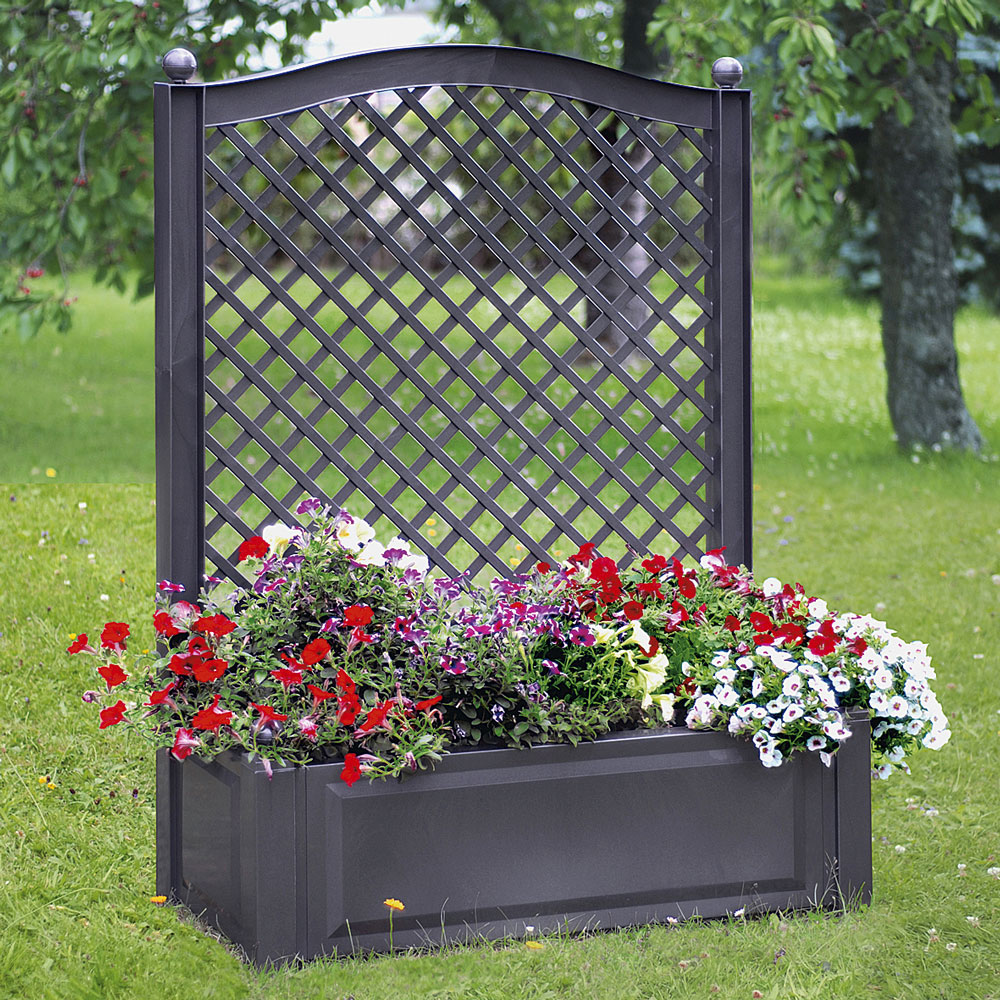 Pflanzkasten mit Spalier, 100 cm Anthrazit Blumenkästen