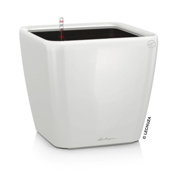 LECHUZA® QUADRO LS 35 (16160) All-in-One Set, weiß, hochglanz