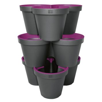 'E&K' 3er Säulentopf, purple