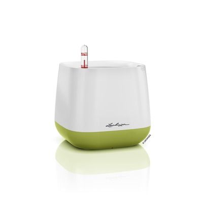 LECHUZA® YULA Pflanzgefäß (13872), All-in-One Set, weiß-grün