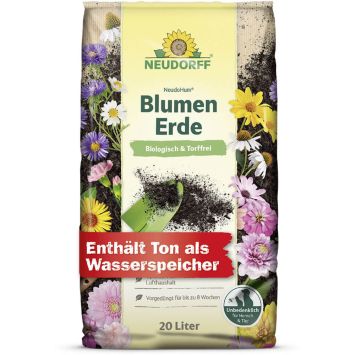 NeudoHum BlumenErde für Balkon und Garten, 20 Liter (1 L / € 0,45)